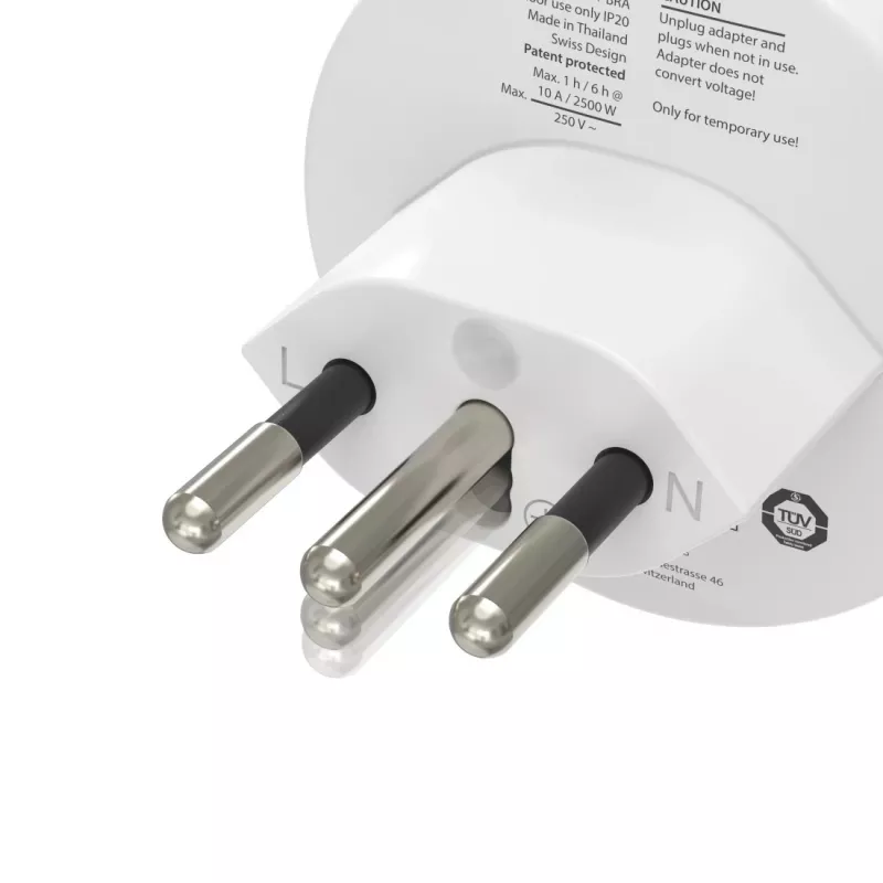 Hama 00223484 strāvas spraudņa adapteris Tips J Tips C (Eurokontaktdakša) Balts