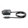 Manhattan USB-C un USB-A kombinētais doks/rumbis, porti (4): USB-A (x2) un USB-C (x2), 5 Gb/s (USB 3.2 Gen1 jeb USB 3.0), leņķveida forma ērtai piekļuvei portiem, barošana caur USB (ārējais barošanas avots nav nepieciešams)