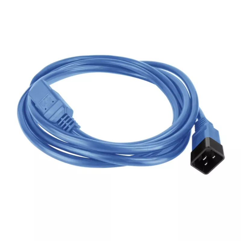 Strāvas kabelis ACT C20–C21 IEC60320 zils 1 m, 250 V, 16 A