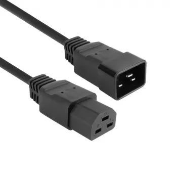 Strāvas vads ACT C20–C21 IEC60320 melns 1 m, 250 V, 16 A