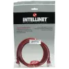 Intellinet tīkla savienojuma kabelis, Cat5e, 7,5 m, sarkans, CCA, U/UTP, PVC, RJ45, apzeltīti kontakti, bez aizķeršanās, ar aizsargapvalku, mūža garantija
