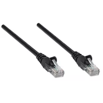 Intellinet tīkla pieslēguma vads, Cat5e, 5 m, melns, CCA, U/UTP, PVC, RJ45, zeltīti kontakti, bez aizķeršanās, ar aizsarguzmavu, mūža garantija