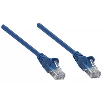 Intellinet tīkla vads, Cat6, 1,5 m, zils, CCA, U/UTP, PVC, RJ45, zeltīti kontakti, bez aizķeršanās, ar aizsarguzmavu, mūža garantija