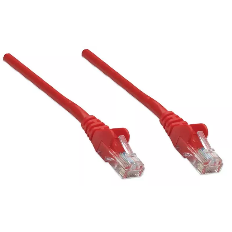 Intellinet tīkla vads, Cat6, 0,5 m, sarkans, CCA, U/UTP, PVC, RJ45, zeltīti kontakti, bez aizķeršanās, ar aizsarguzmavu, mūža garantija