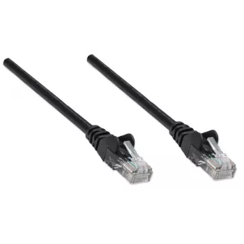 Intellinet tīkla komutācijas kabelis, Cat5e, 2 m, melns, CCA, U/UTP, PVC, RJ45, apzeltīti kontakti, bezķērājams, aizsargapvalks, mūža garantija