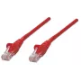 Intellinet tīkla komutācijas kabelis, Cat5e, 2 m, sarkans, CCA, U/UTP, PVC, RJ45, zeltīti kontakti, bez aizķeršanās, ar aizsarguzmavu, mūža garantija