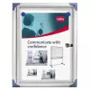 Nobo Extra Flat Magnetic Lockable Noticeboard 1XA4, balta, alumīnijs, 1 x A4, bīdāms, stikls, 821 g