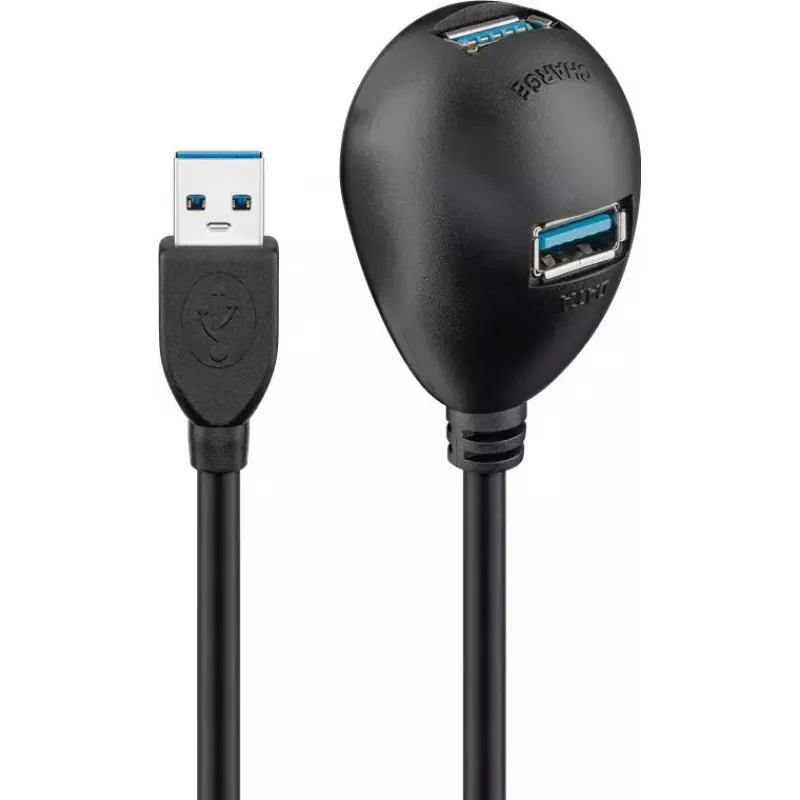 USB 3.0 pagarinātāja kabelis Goobay 95918 Melns