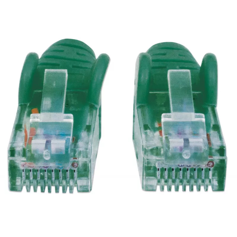 Intellinet tīkla kabelis, Cat6, 20 m, zaļš, CCA, U/UTP, PVC, RJ45, zeltīti kontakti, bez aizķeršanās, ar aizsargapvalku, mūža garantija