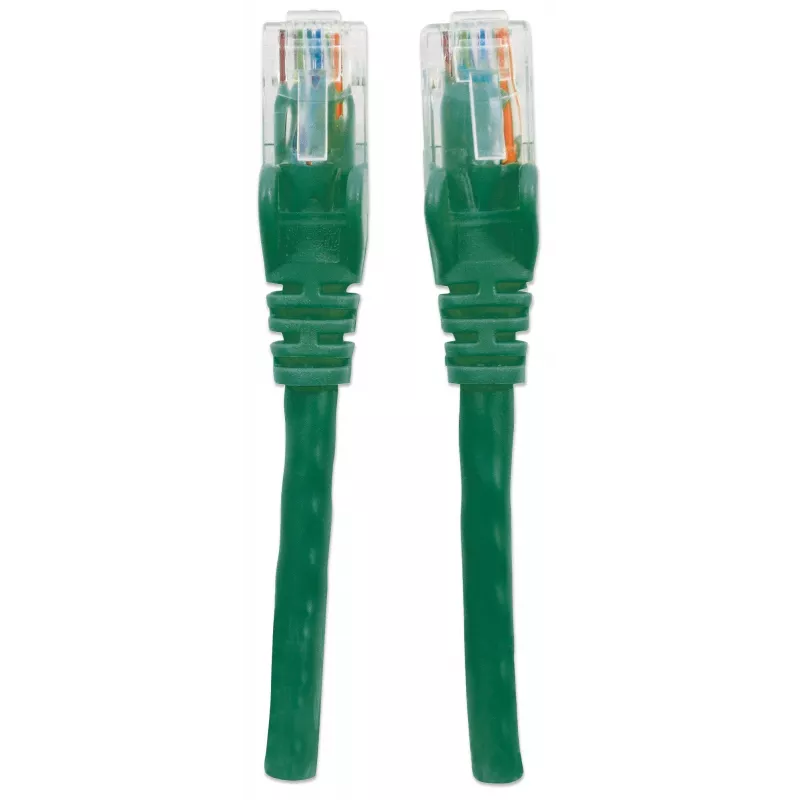 Intellinet tīkla kabelis, Cat6, 20 m, zaļš, CCA, U/UTP, PVC, RJ45, zeltīti kontakti, bez aizķeršanās, ar aizsargapvalku, mūža garantija