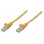 Intellinet tīkla komutācijas kabelis, Cat5e, 1,5m, dzeltens, CCA, U/UTP, PVC, RJ45, zeltīti kontakti, bez aizķeršanās, ar aizsargapvalku, mūža garantija