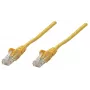 Intellinet tīkla komutācijas kabelis, Cat6, 0,25 m, dzeltens, CCA, U/UTP, PVC, RJ45, zeltīti kontakti, bez aizķeršanās, ar aizsargapvalku, mūža garantija