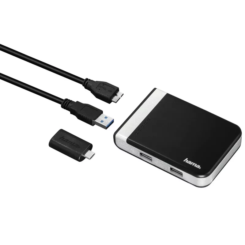 Hama 00054546 karšu lasītājs USB 3.2 Gen 1 (3.1 Gen 1) Type-A/Type-C melns, sudrabains