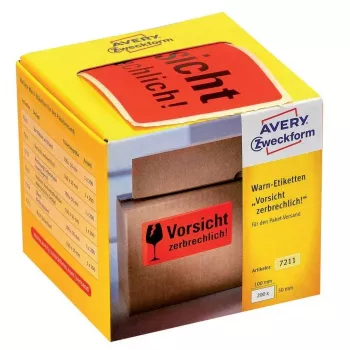 Pašlīmējošā etiķete Avery 7211 Noapaļots taisnstūris Sarkana