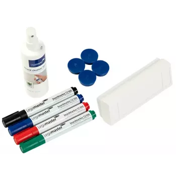 Piederumu komplekts tāfelēm Legamaster basic, 10 daļas, saderīgs ar Legamaster UNIVERSAL, daudzkrāsains, 225×45×255 mm