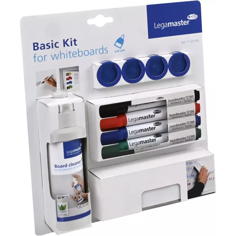 Piederumu komplekts tāfelēm Legamaster basic, 10 daļas, saderīgs ar Legamaster UNIVERSAL, daudzkrāsains, 225×45×255 mm