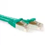 ACT zaļa 0,5 m SFTP CAT6A plākstera vads ar aizsargātiem RJ45 savienotājiem