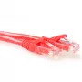 ACT sarkans 0.25 metru U/UTP CAT6A ielāpu vads bez aizķeršanās ar RJ45 savienotājiem