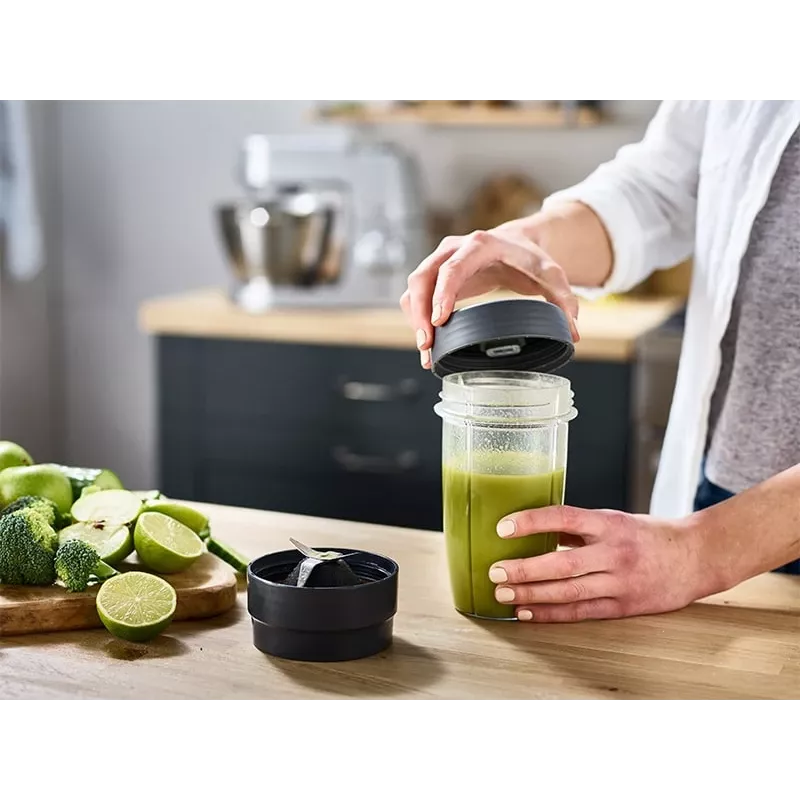Kenwood KAH740PL Smoothie 2GO blendera uzgalis, 2 x 0,6 L, pelēks
