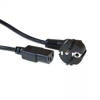 ACT Powercord barošanas savienotājs CEE 7/7 vīrišķais (leņķa) - C13 melns 2 m