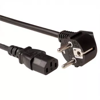 ACT Powercord LSZH tīkla savienotājs CEE 7/7 vīrišķais (leņķveida) - C13 melns 1.5 m