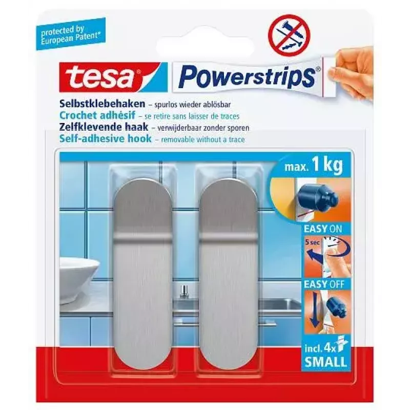 Dvieļu āķis TESA 57045-00000 Metallic Iekštelpām 2 gab.