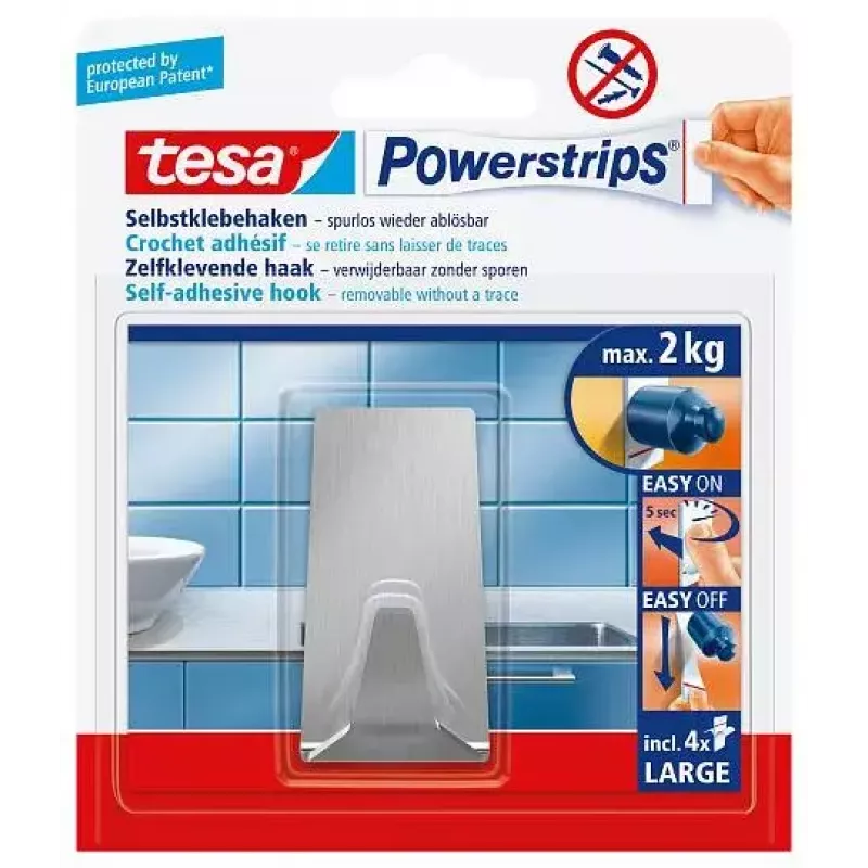 Towel hook TESA 58266-00000 Nerūsējošais tērauds Indoor