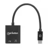 Manhattan USB-C uz USB-C audio adapteris un USB-C (ar strāvas padevi), melns, 480 Mbps (USB 2.0), kabelis 11 cm, ar strāvas padevi uz USB-C pieslēgvietu (60 W), trīs gadu garantija