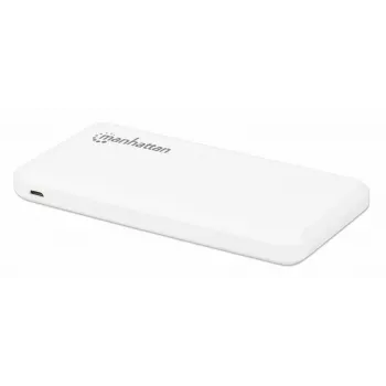 Manhattan ārējais akumulators, 10000 mAh, Izeja: 2x USB-A (2.1 A un 1 A), Ieeja: USB-C un Micro-USB (abi 2 A), Balts, Viena gada garantija