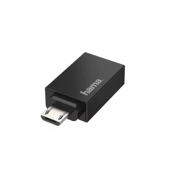 Hama 00200307 kabeļu pārveidotājs Micro-USB USB Type-A melns
