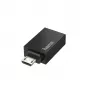 Hama 00200307 kabeļu pārveidotājs Micro-USB USB Type-A melns