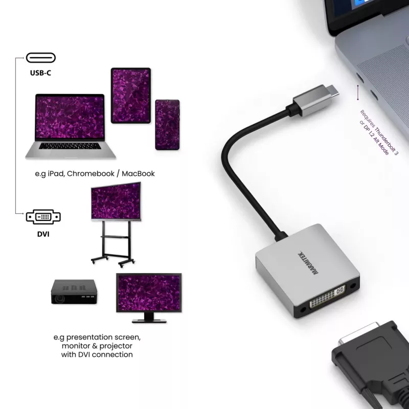 Marmitek Connect USB C to DVI - USB-C uz DVI adapteris