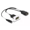 DeLOCK Easy 45 DisplayPort 4K 60 Hz modulis ar līdzstrāvas padevi 2.1 x 5.5 mm