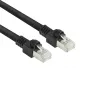 ACT melns 0,5 metri S/FTP CAT7 PUR elastīgs komutācijas kabelis bez aizķeršanās ar RJ45 savienotājiem (atbilst CAT6A)