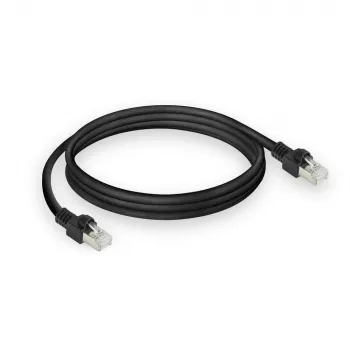 ACT melns 7 metri S/FTP CAT7 PUR elastīgs ielāpu vads bez aizķeršanās ar RJ45 savienotājiem (atbilst CAT6A)