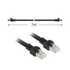 ACT melns 7 metri S/FTP CAT7 PUR elastīgs ielāpu vads bez aizķeršanās ar RJ45 savienotājiem (atbilst CAT6A)
