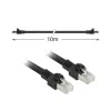 ACT Melns 10 metri S/FTP CAT7 PUR flex komutācijas kabelis bez aizķeršanās ar RJ45 savienotājiem (CAT6A saderīgs)