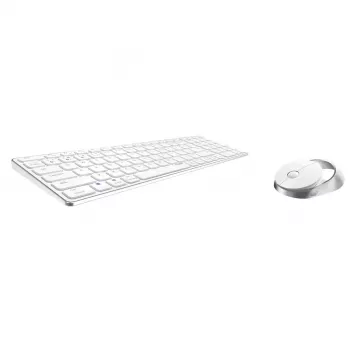 Rapoo 9750M tastatūra ar peli iekļauta bezvadu Bluetooth QWERTZ vācu, balta