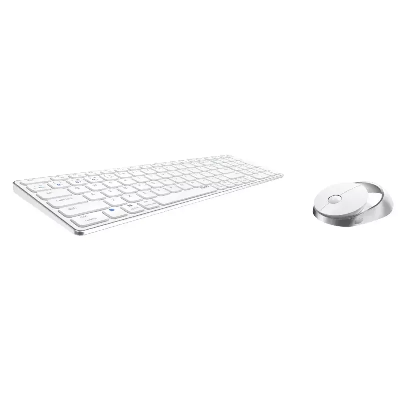 Rapoo 9750M tastatūra ar peli iekļauta bezvadu Bluetooth QWERTZ vācu, balta