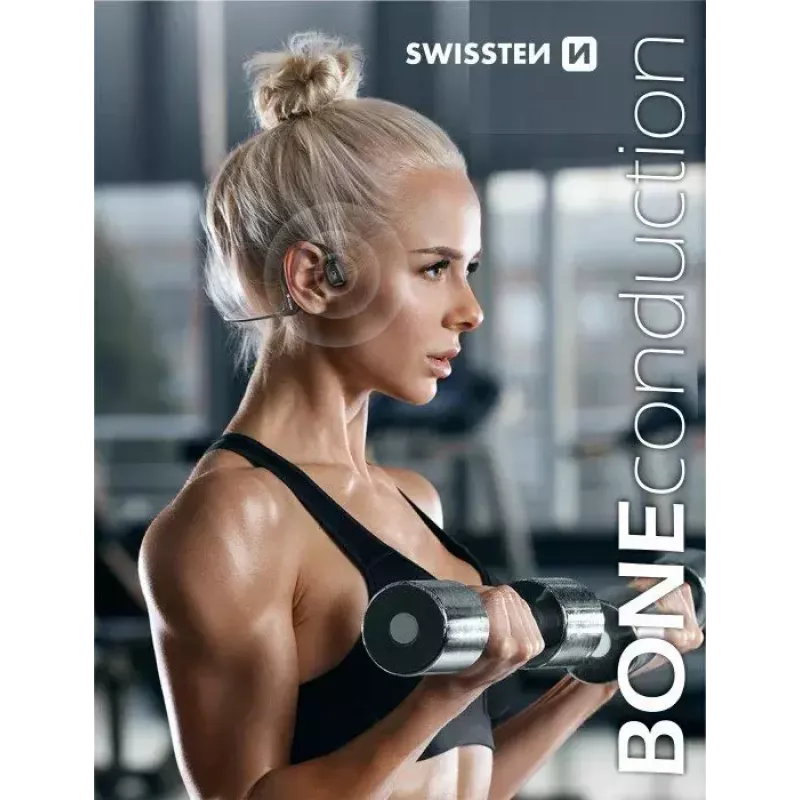 Austiņas Swissten kaula vadītspējas Bluetooth V5.0 melnas