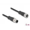 tīkla kabelis DeLOCK M12 kabelis A-coded 8 pin male to female Cat5e 5 m Melns