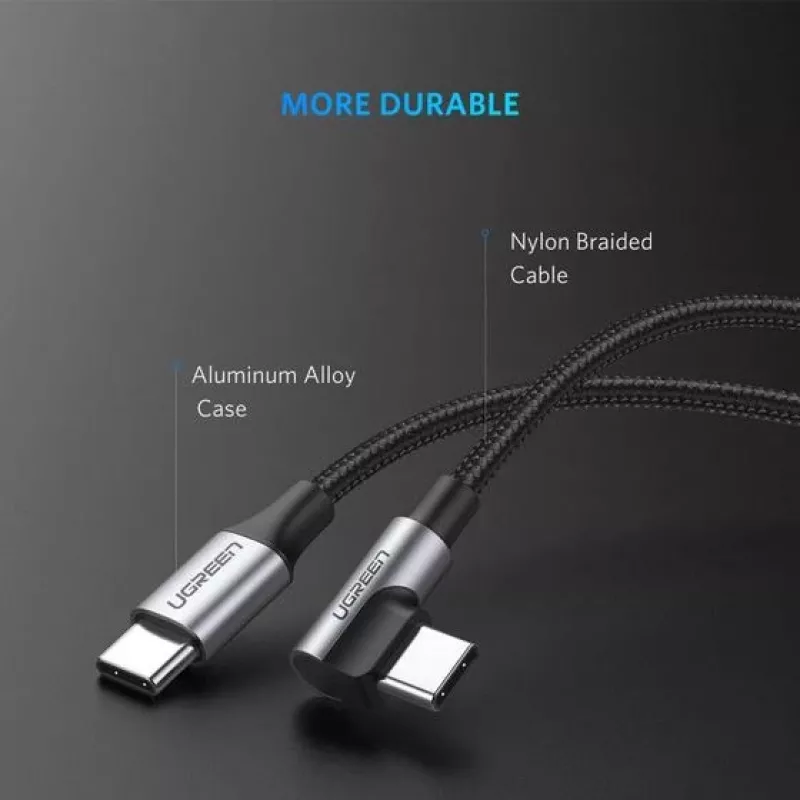 Ugreen 50123 USB kabelis USB 2.0 1 m USB C Melns, Sudraba