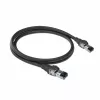 ACT melns 1,5 metru S/FTP CAT6A IDC 4PPoE / PoE++ 100 W LSZH ielāpu vads bez aizķeršanās ar RJ45 savienotājiem