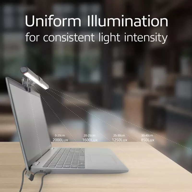 Uzklipsējams klēpjdatora LED gaismas lukturis ACT AC8050, regulējams spilgtums, barošana caur USB