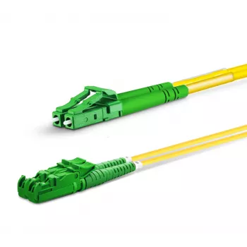 Optiskās šķiedras komutācijas kabelis EQUIP E2000/APC uz LC/APC 5,00 m SM Duplex OS2 dzeltens
