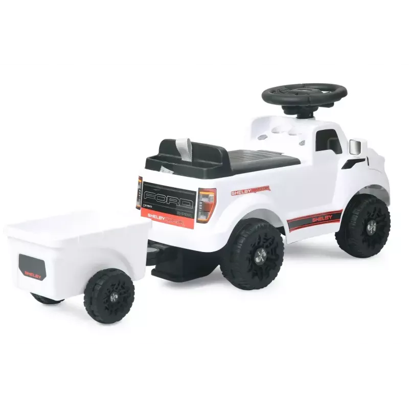 Braucamais auto Jamara Shelby Ford F-150 Raptor — darbināms ar baterijām, 1 sēdvieta, 4 riteņi, melns/balt