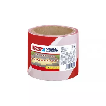 Barricade Tape TESA 58137 Red balta 100m