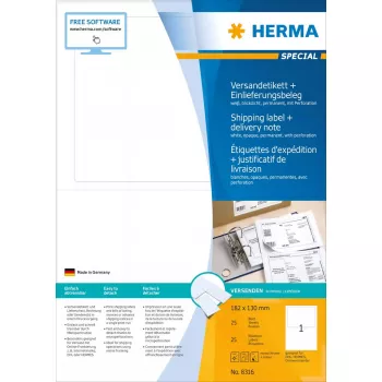 Piegādes etiķete + pavaddokuments HERMA 8316