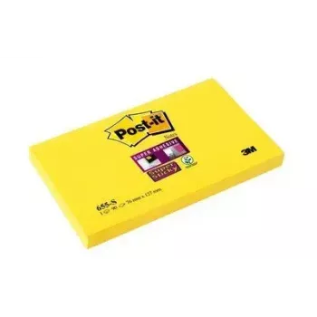 Post-It piezīmju lapiņa papīra taisnstūra dzeltena 90 loksnes pašlīmējoša 3M