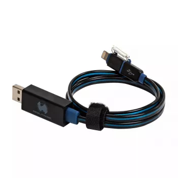 USB A/Lightning kabelis RealPower 0,75 m melns/zils
